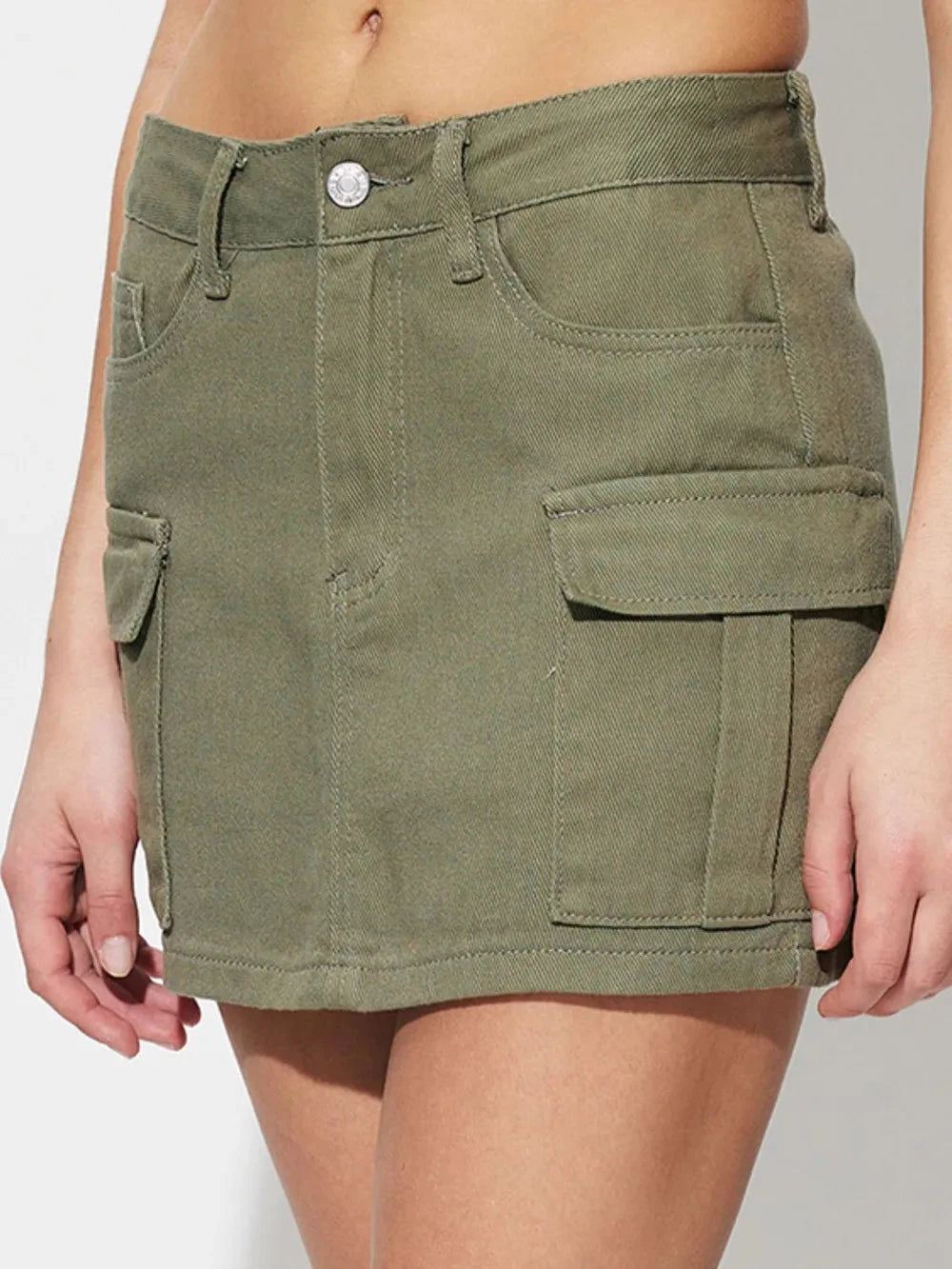 Pocketed Mini Denim Skirt Coco’s Tee Boutique