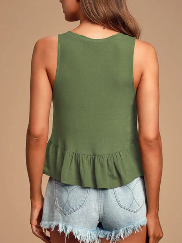 V-neck tank with wide straps