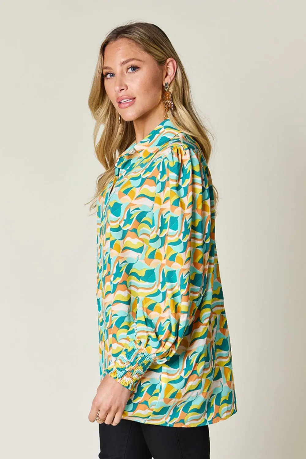 Double Take: Smocked Blouse, Long Sleeve - Love Salve