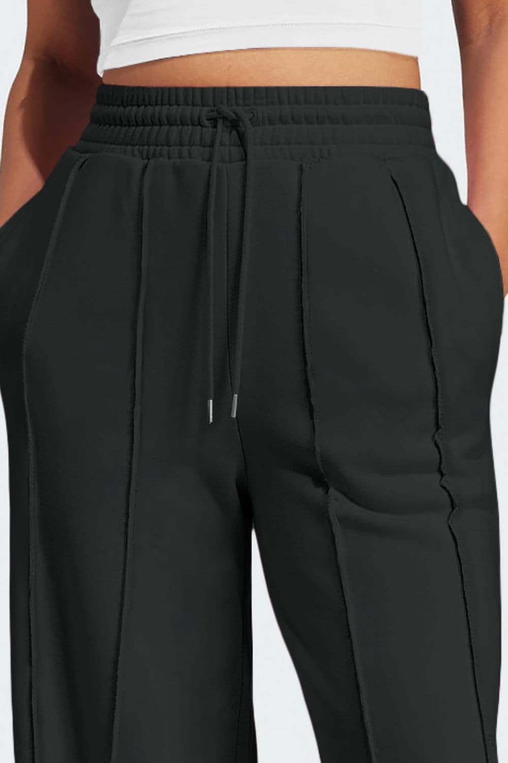 Drawstring Wide Leg Active Pants.