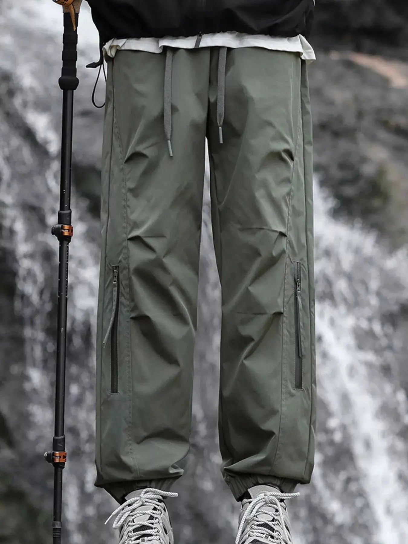 Men's Plus Size Cargo Pants with Zipper Pockets Simply Love