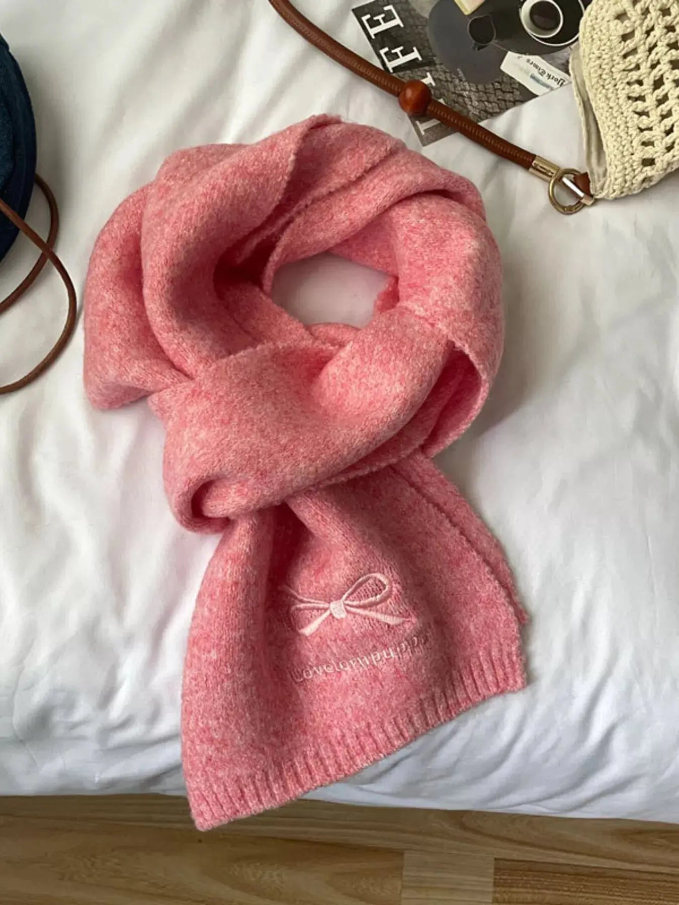 Embroidered Bowknot Scarf Simply Love