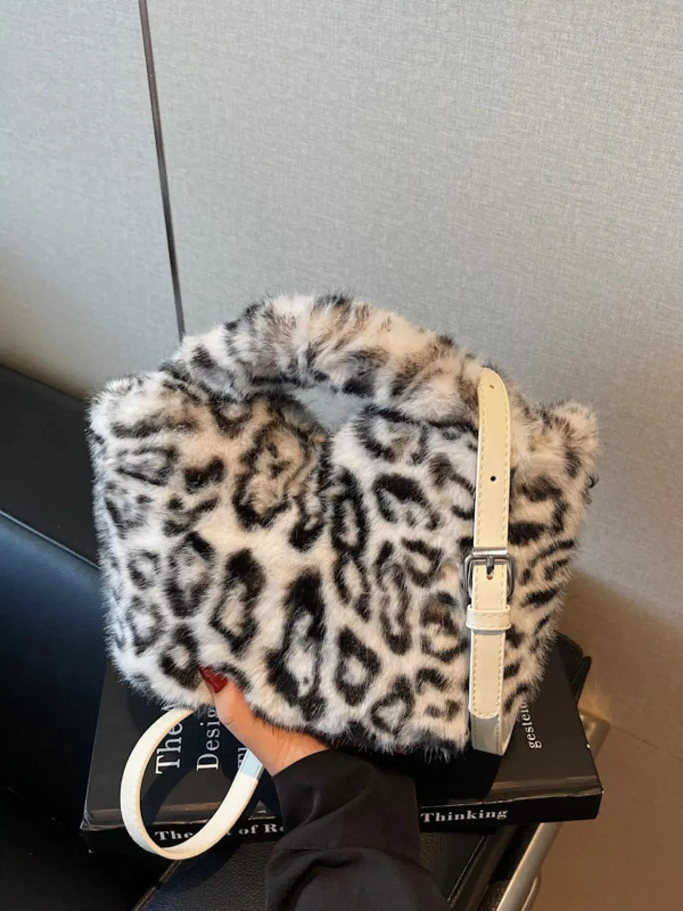 Leopard Plush Crossbody Bag Simply Love