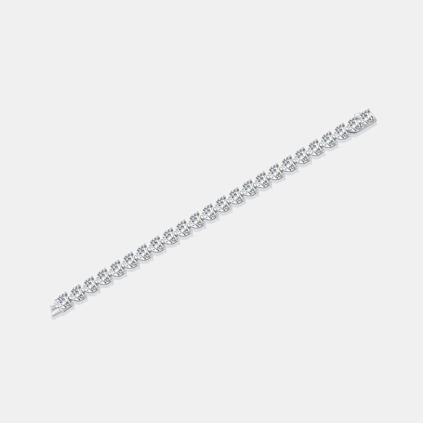 24 Carat Moissanite 925 Sterling Silver Heart Bracelet.