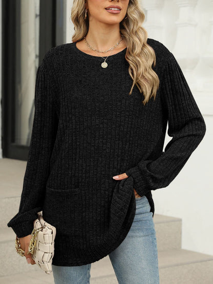 Stylish pocketed long sleeve tee