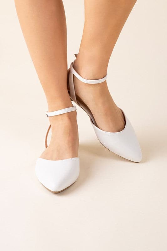 LINDEN-S Ankle Strap Flats.