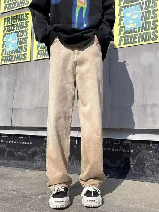 Men's Full Size Vintage Wash Wide Leg Jeans Plus Size Simply Love