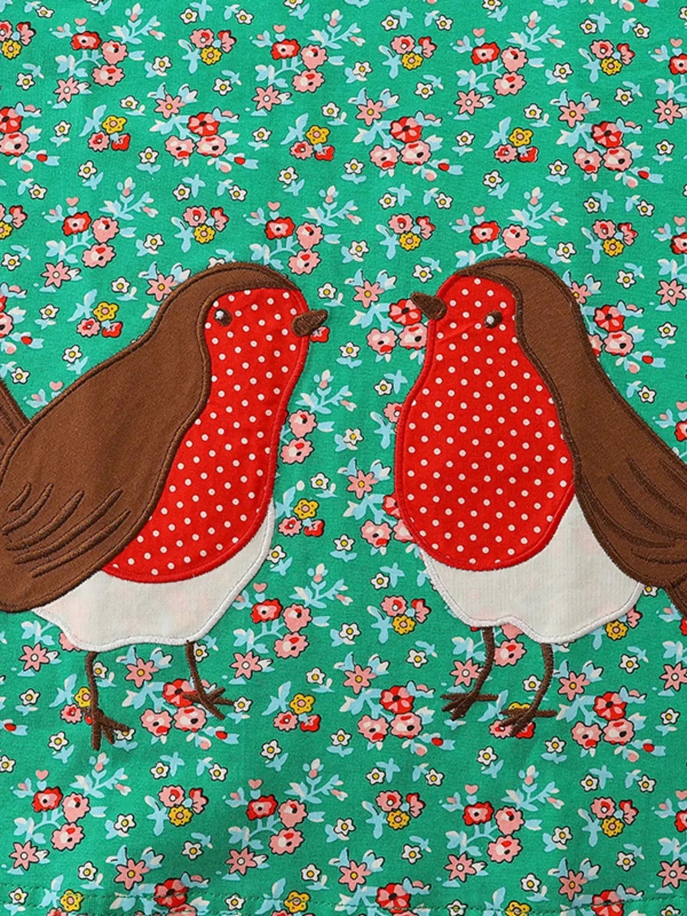 Children's Floral Print Bird Long Sleeve Dress Simply Love