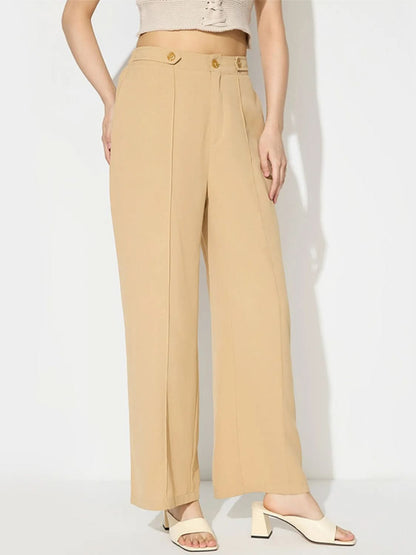 Elegant Wide Leg Trousers with Functional Pockets