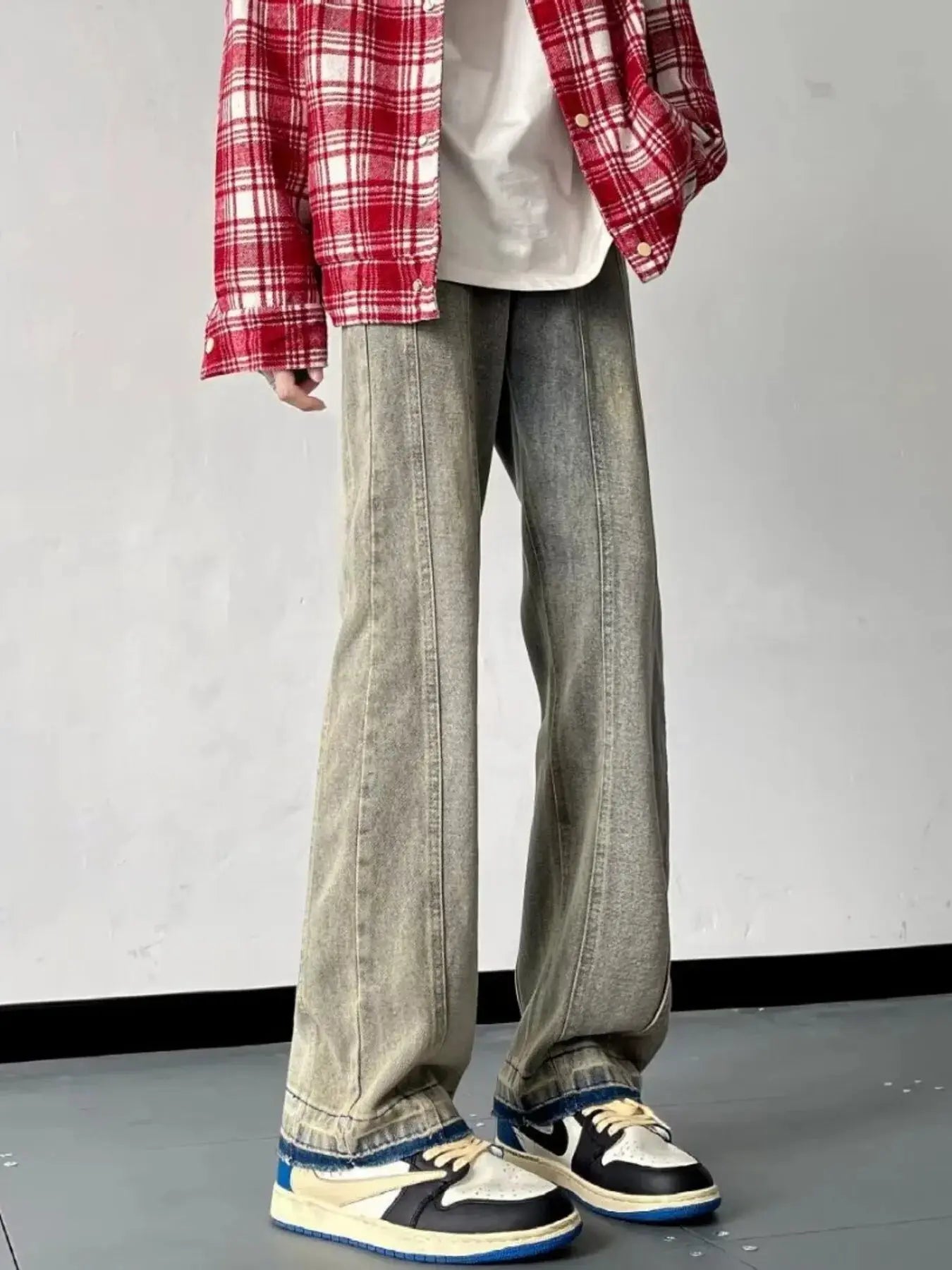 Men's Full Size Vintage Wash Wide Leg Jeans Plus Size Simply Love