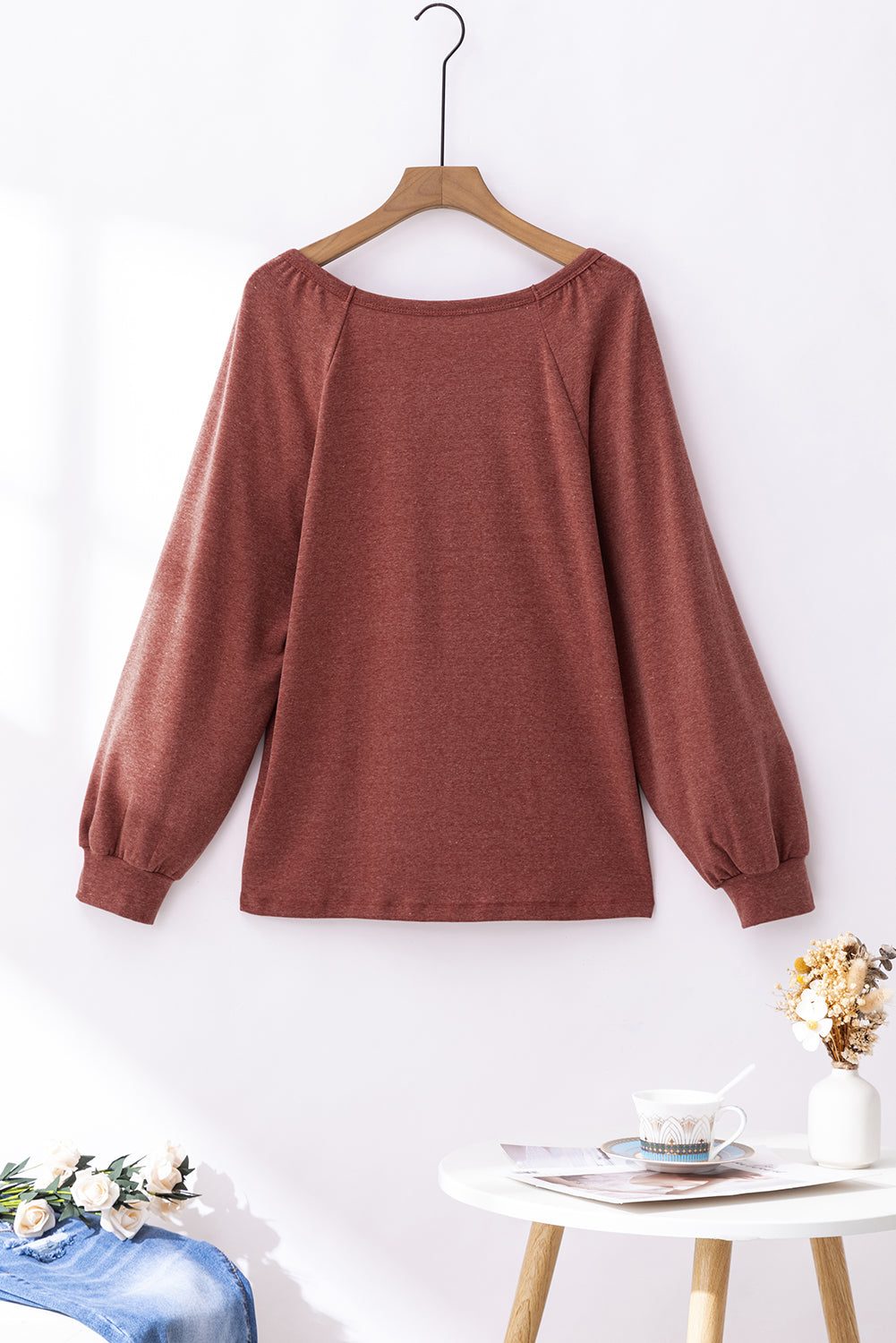 Cozy gold flame square neck plus size top