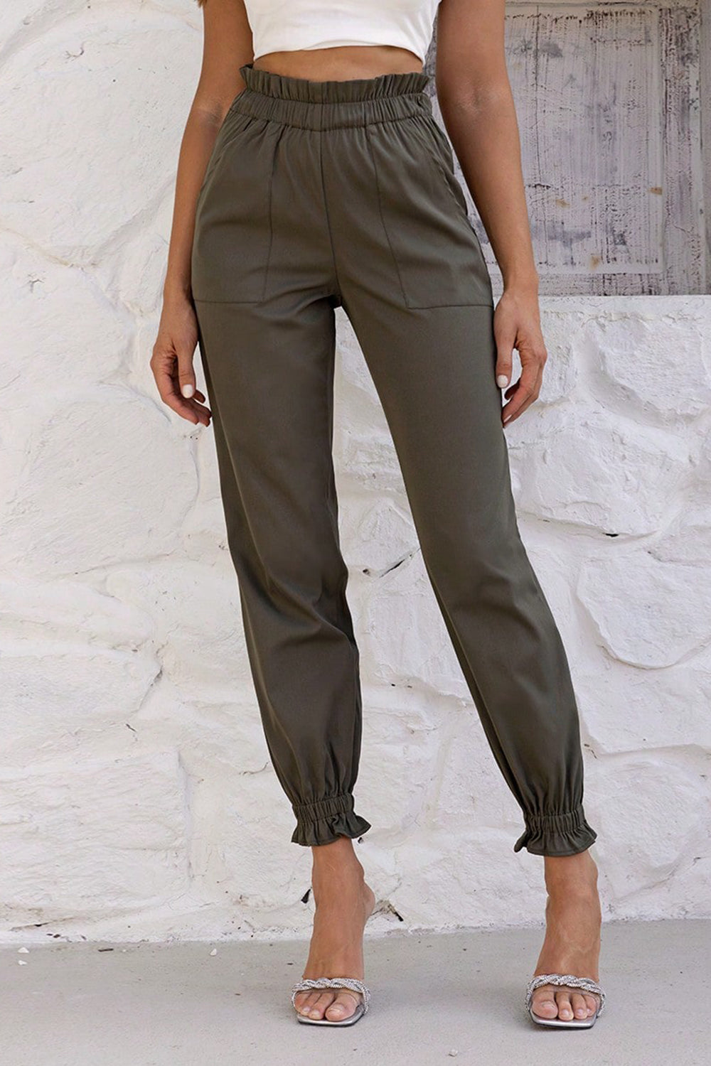 Paperbag Waist Pants with Pockets Coco’s Tee Boutique