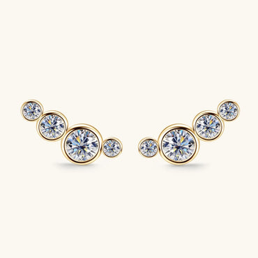 Moissanite 925 Sterling Silver Stud Earrings.