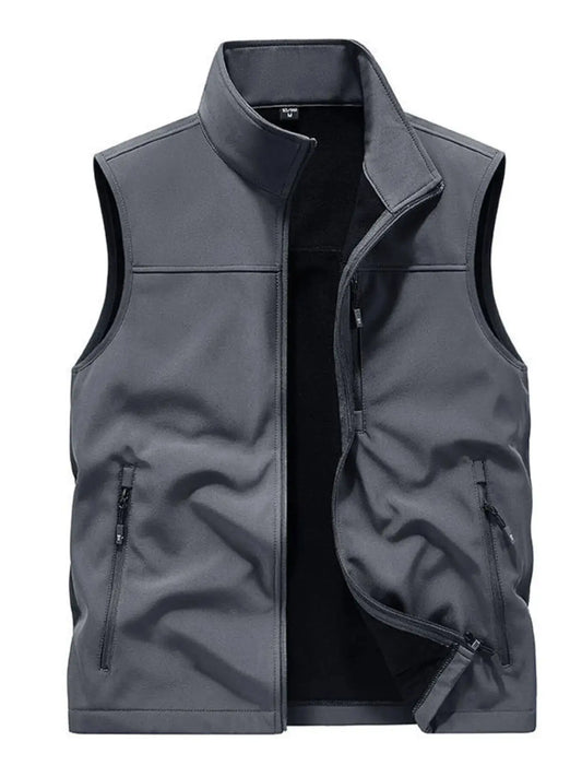 Men's Plus Size Casual Zip Up Fleece Lined Vest Simply Love