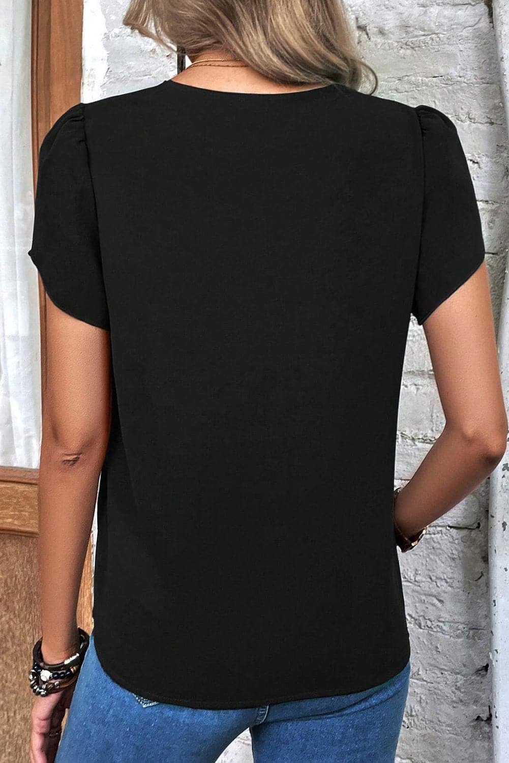 V-Neck Short Sleeve T-Shirt.