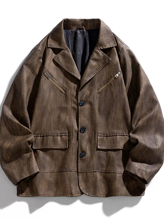 Men's Plus Size Button Up Long Sleeve Jacket Simply Love