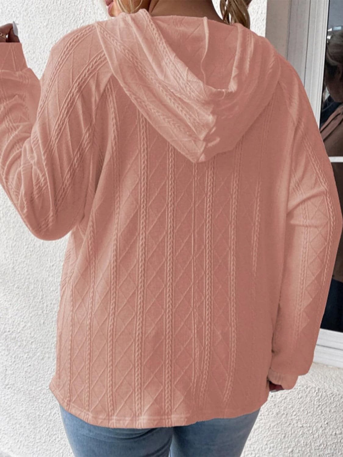 Cozy pocketed sheer hoodie with drawstring and long sleeves