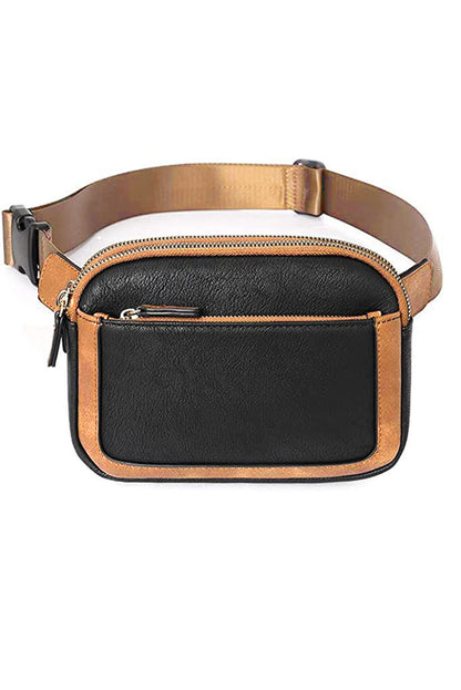 Chic black mini crossbody bag with adjustable strap