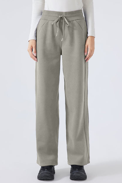 Chic drawstring wide-leg trousers