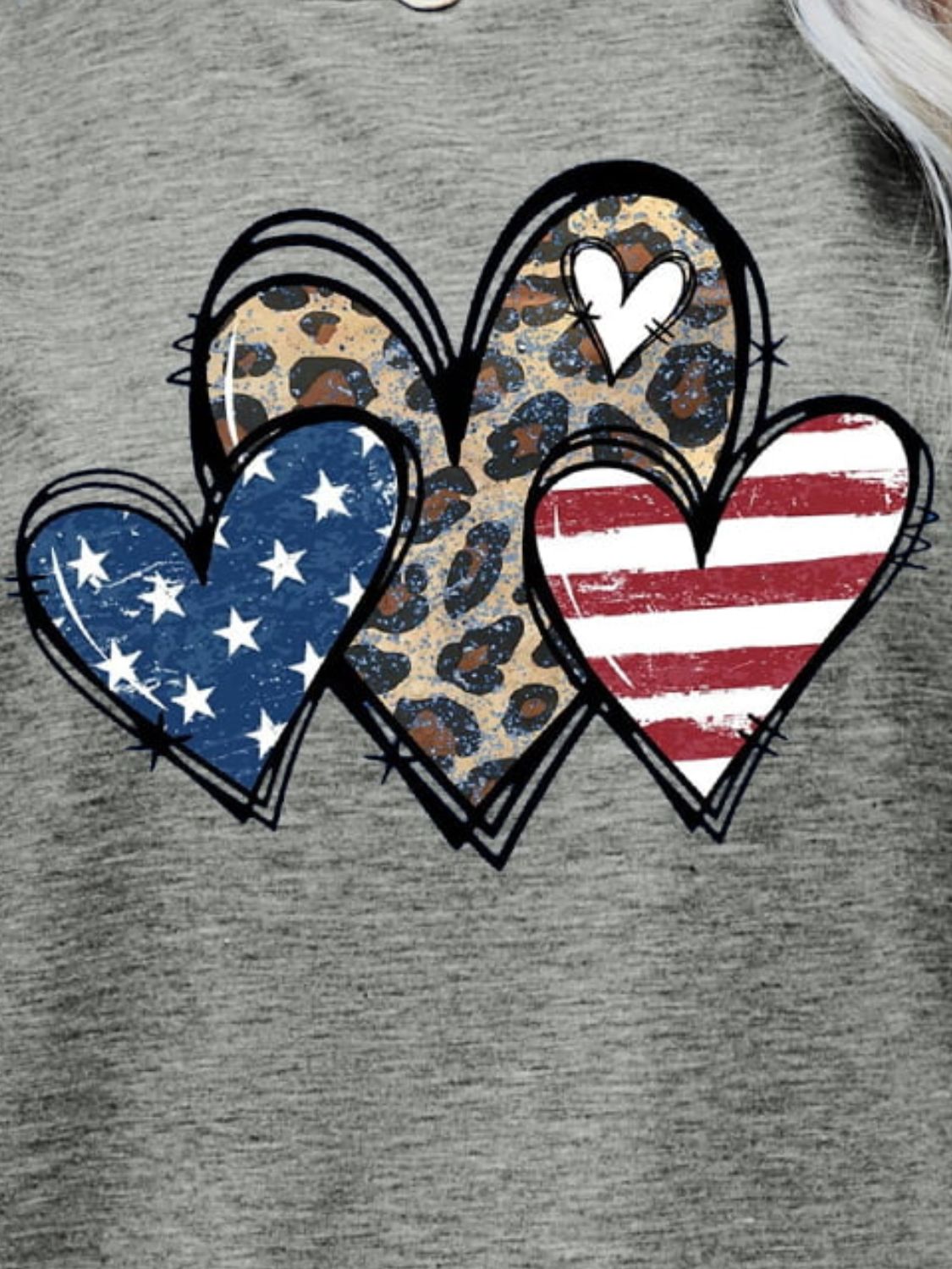 Simply Love: Patriotic Leopard Heart Tee