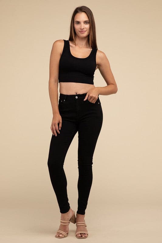 Ribbed Seamless Crop Top.