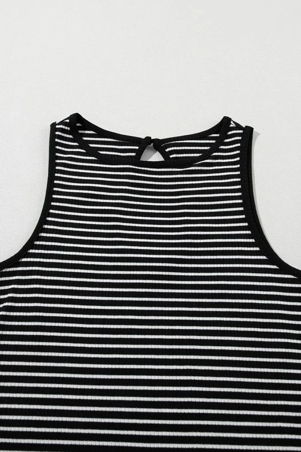 Striped Ribbed Round Neck Tank Simply Love
