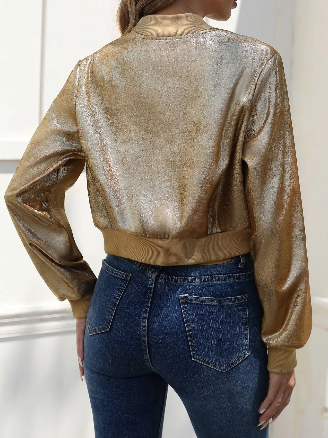 Zip Up Cropped Jacket Simply Love
