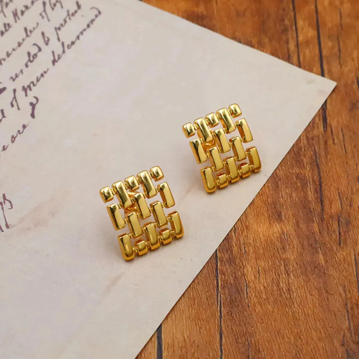 18K Gold-Plated Geometric Stud Earrings Simply Love
