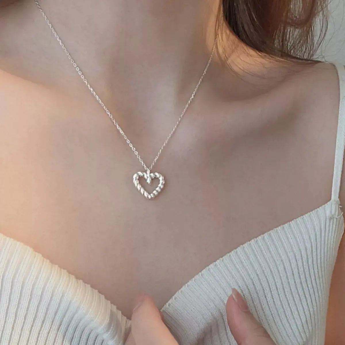 925 Sterling Silver Heart Necklace Simply Love
