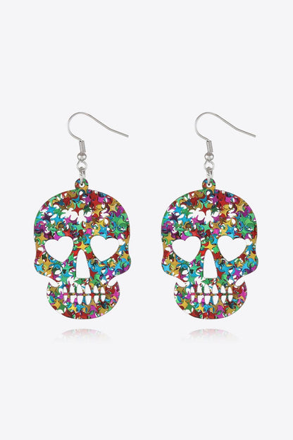 Spooky Chic Acrylic Skull Dangle Earrings