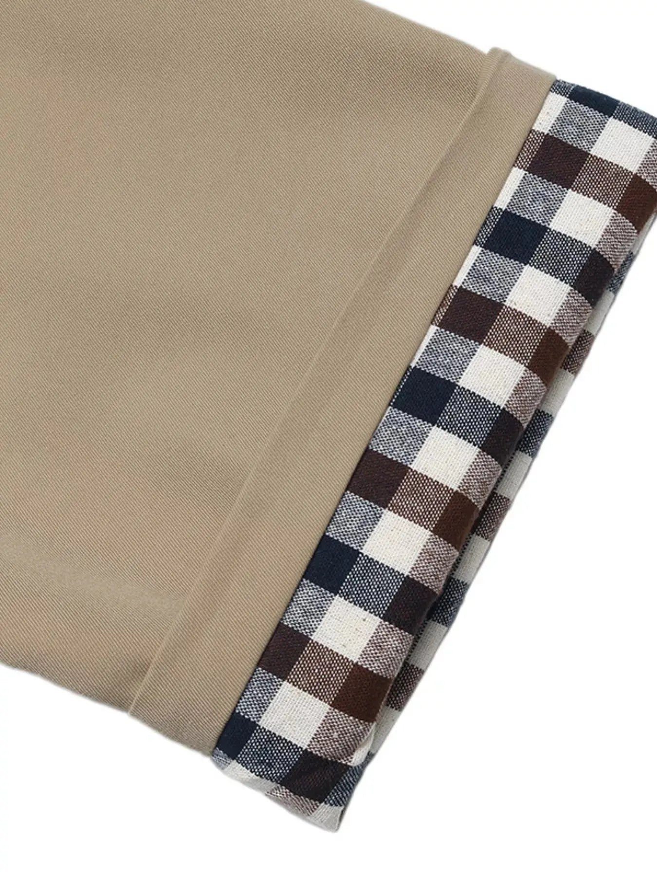 Checkered Lining Button Up Trench Coat Simply Love