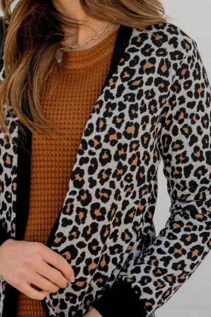 Chic leopard print sheer cover-up