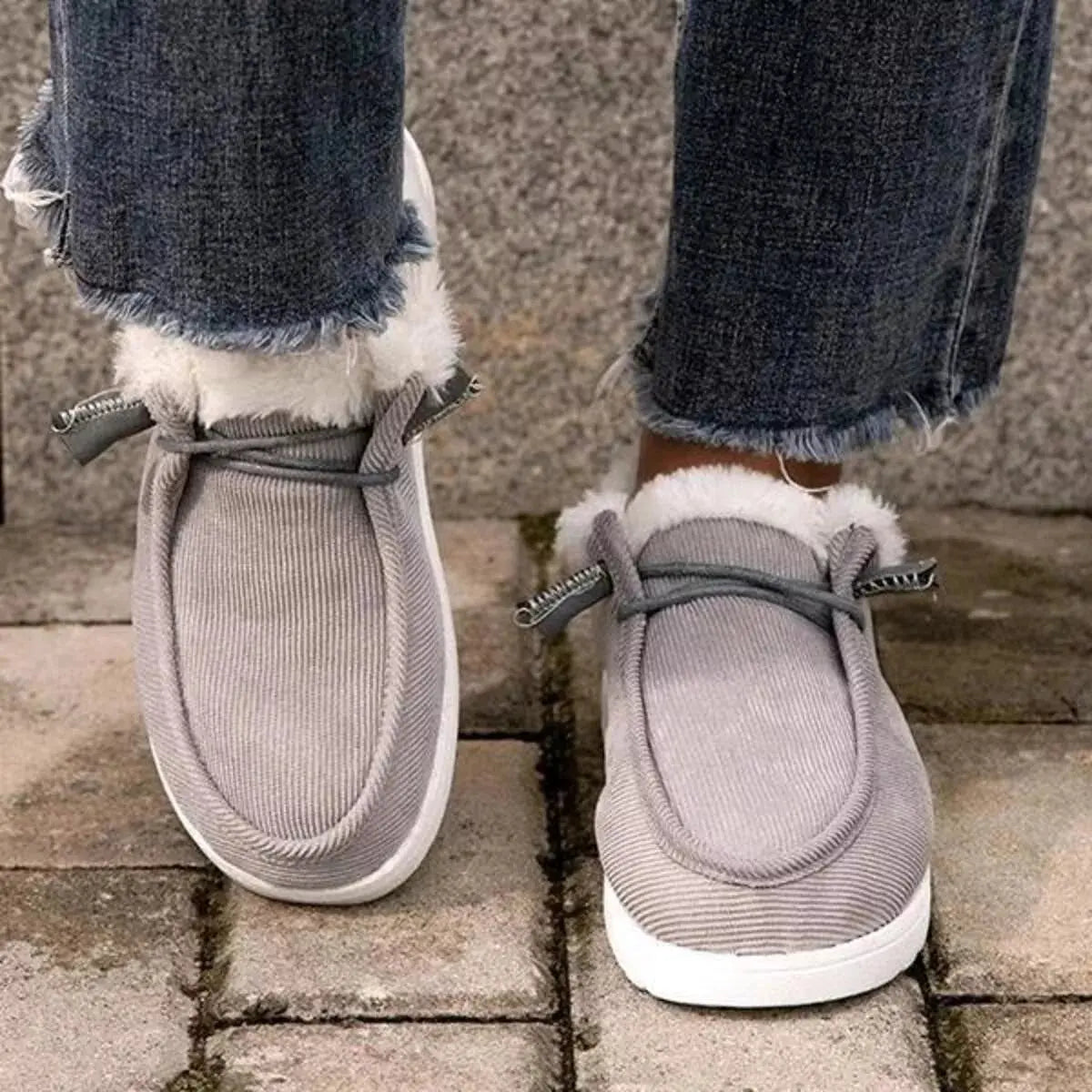Fuzzy Lined Corduroy Slip-Ons Simply Love
