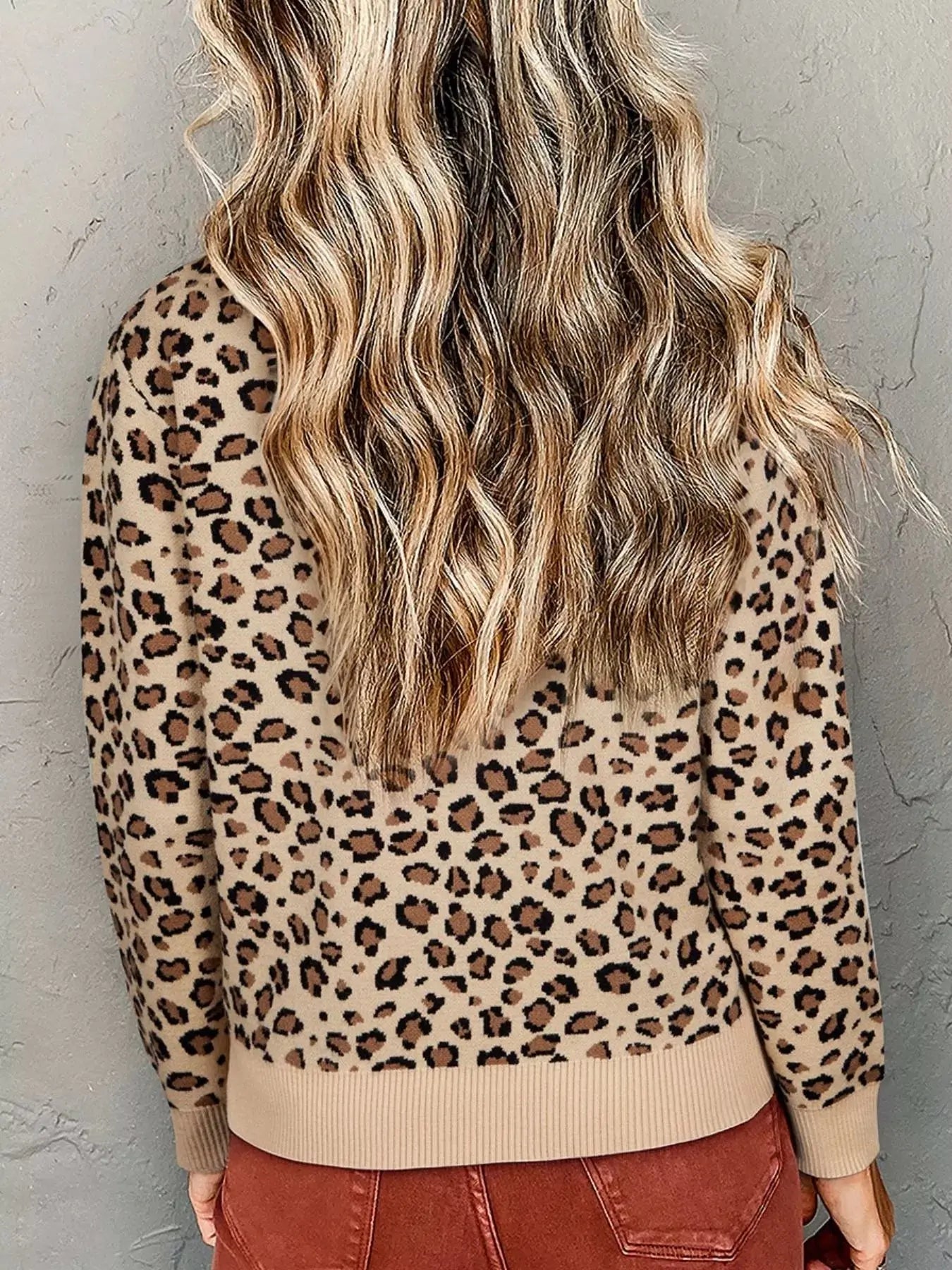 Leopard Long Sleeve Sweater Simply Love