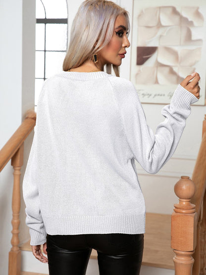 Cable-Knit Long Sleeve Sweater.