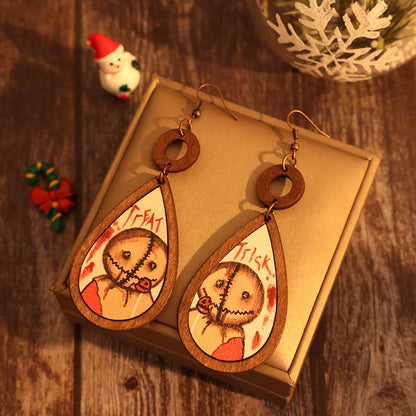 Wooden Teardrop Shape Earrings.