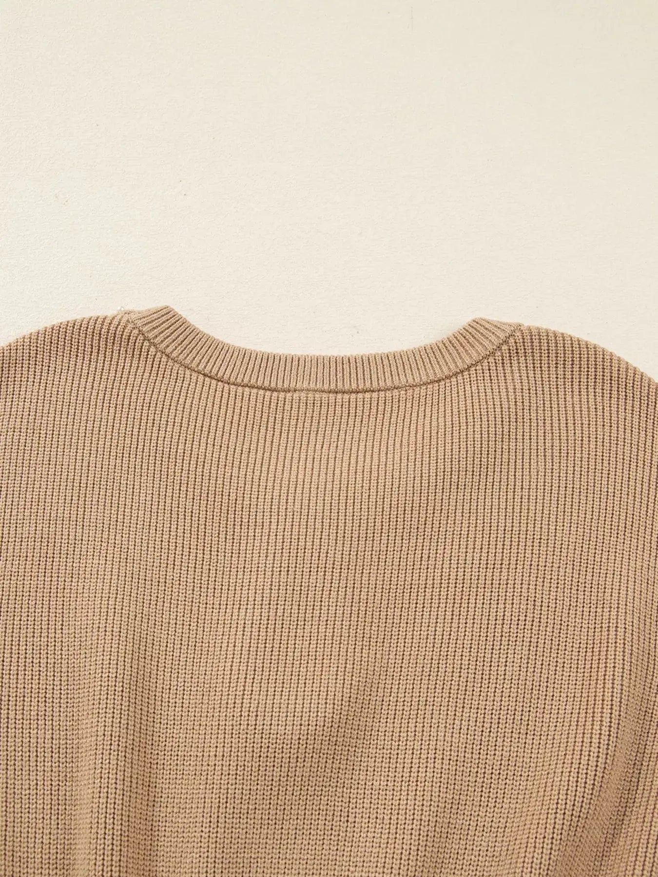 Pearl Embellished Keyhole Ribbed Sweater Dress Simply Love