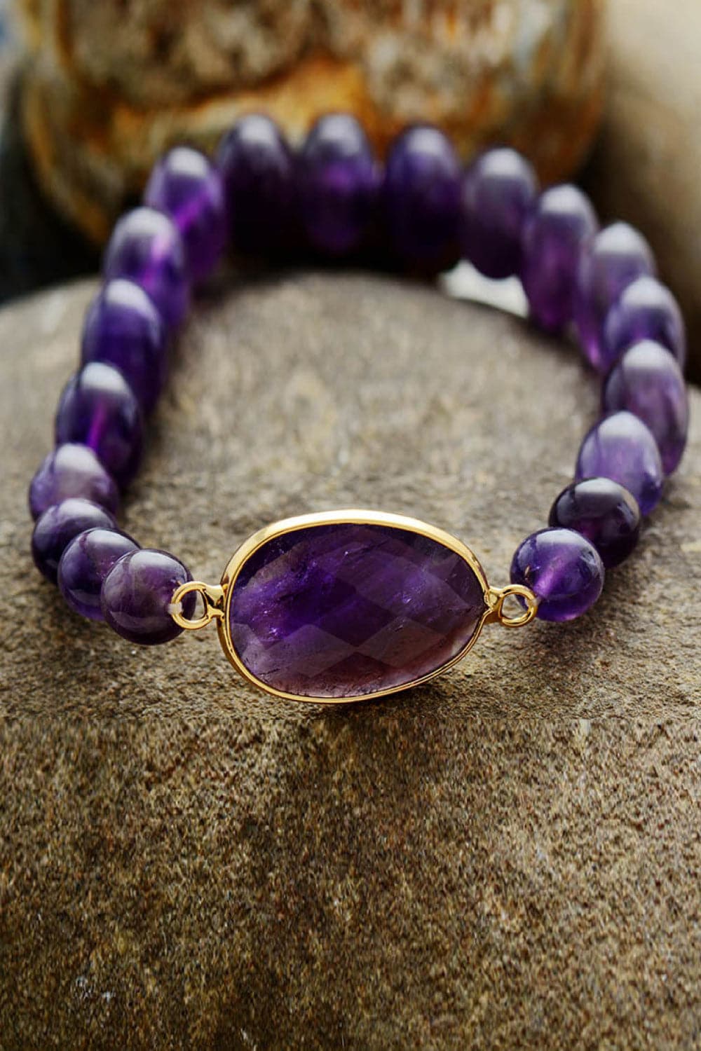 Handmade Amethyst Beaded Bracelet.