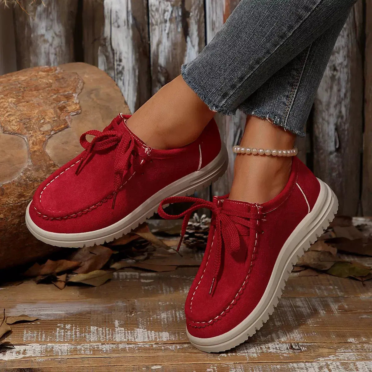 Lace-Up Round Toe Loafers Simply Love