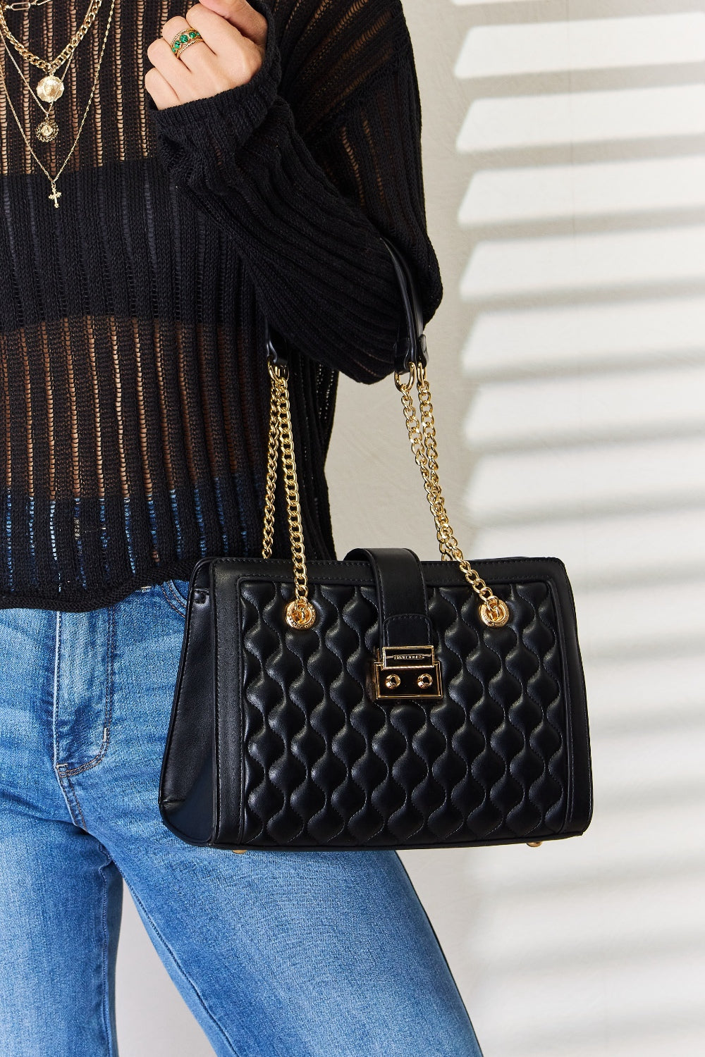 Quilted Leather Handbag Coco’s Tee Boutique