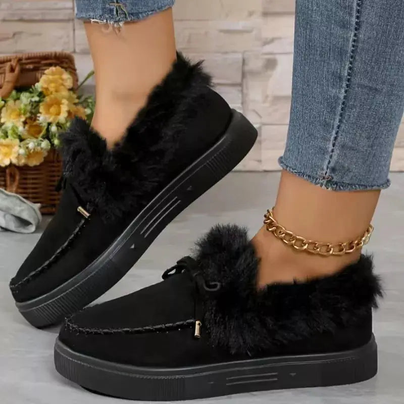 Fuzzy Round Toe Slip-Ons Simply Love