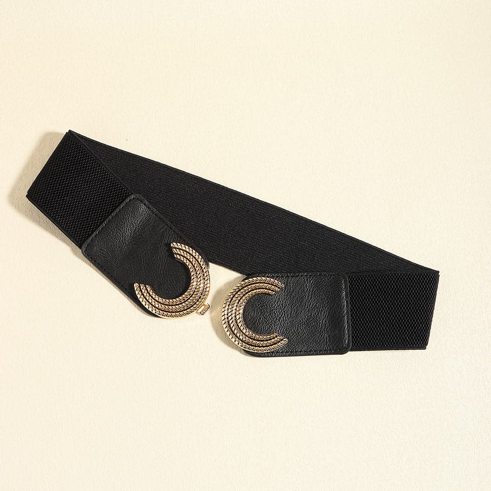 Double C Buckle Elastic Belt.