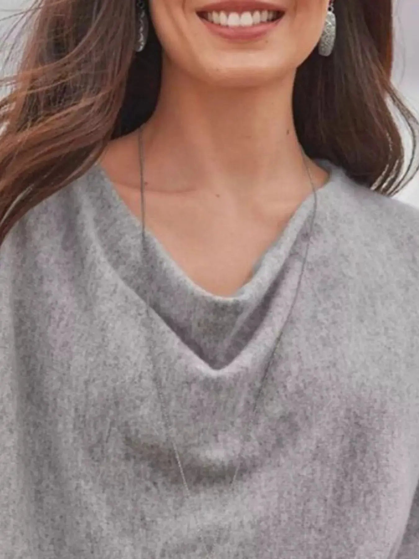 Full Size Cowl Neck Long Sleeve Top Plus Size Simply Love