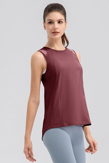 Round Neck Wide strap Active Tank.