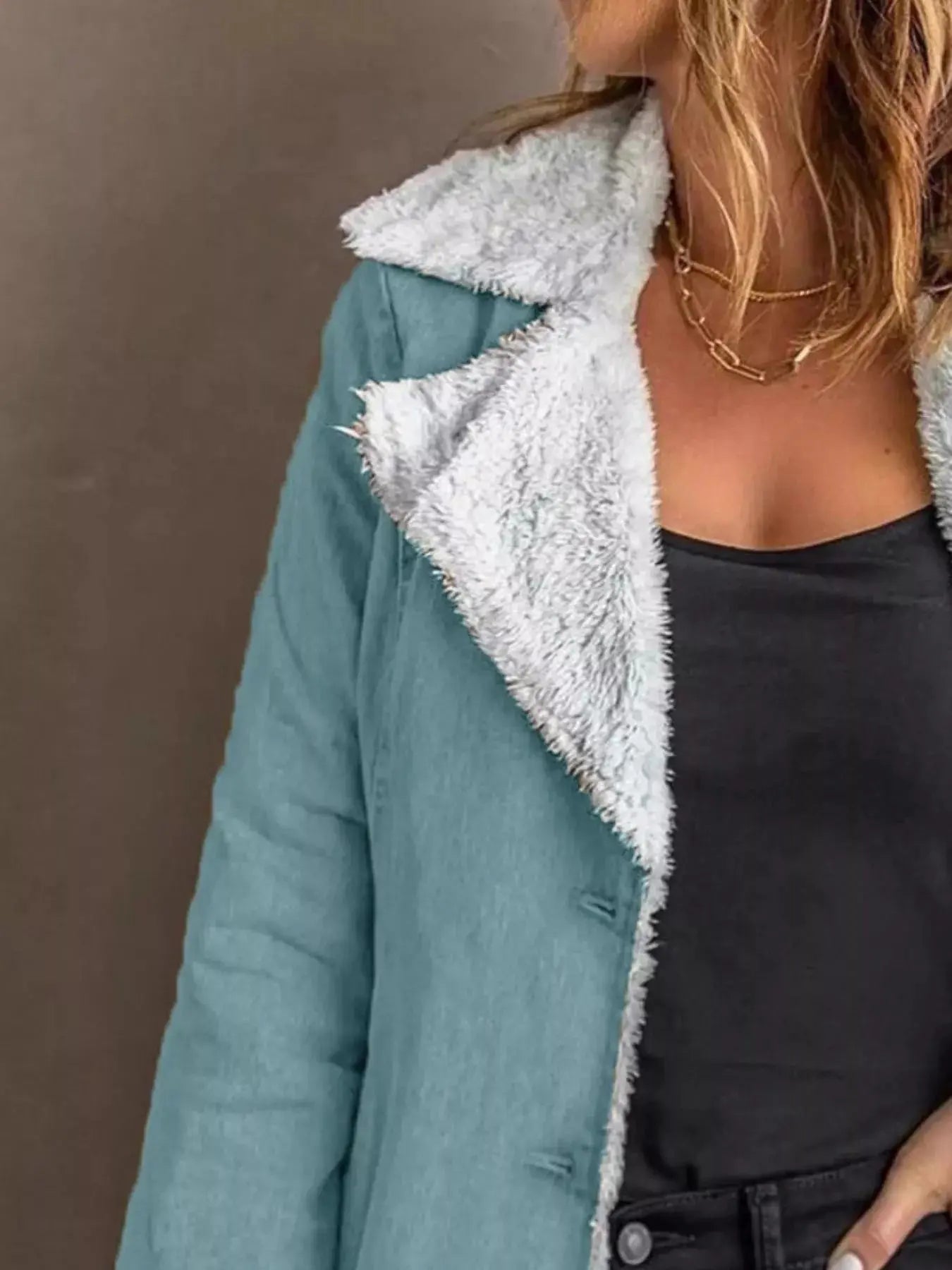 Full Size Sherpa Lined Button Up Outerwear Plus Size Simply Love