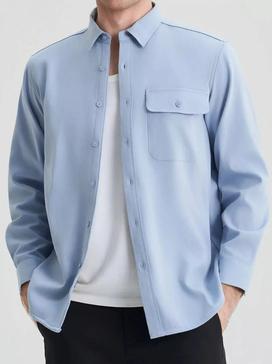 Men's Plus Size Button Up Long Sleeve Shirt Simply Love