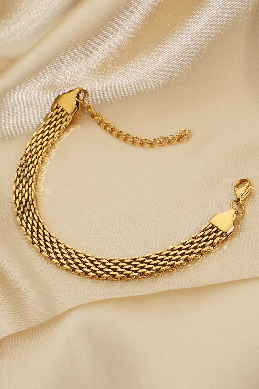 18K Gold-Plated Wide Chain Bracelet.