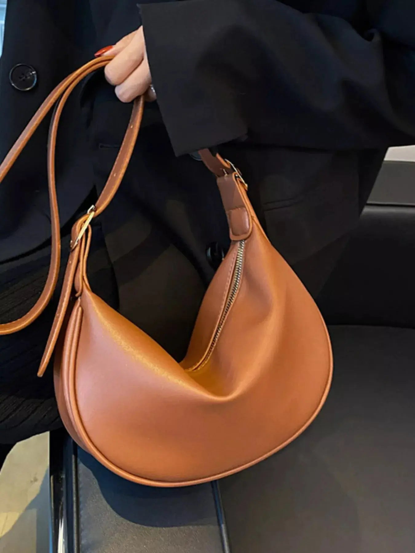 Adjustable Strap Crescent Crossbody Bag Simply Love