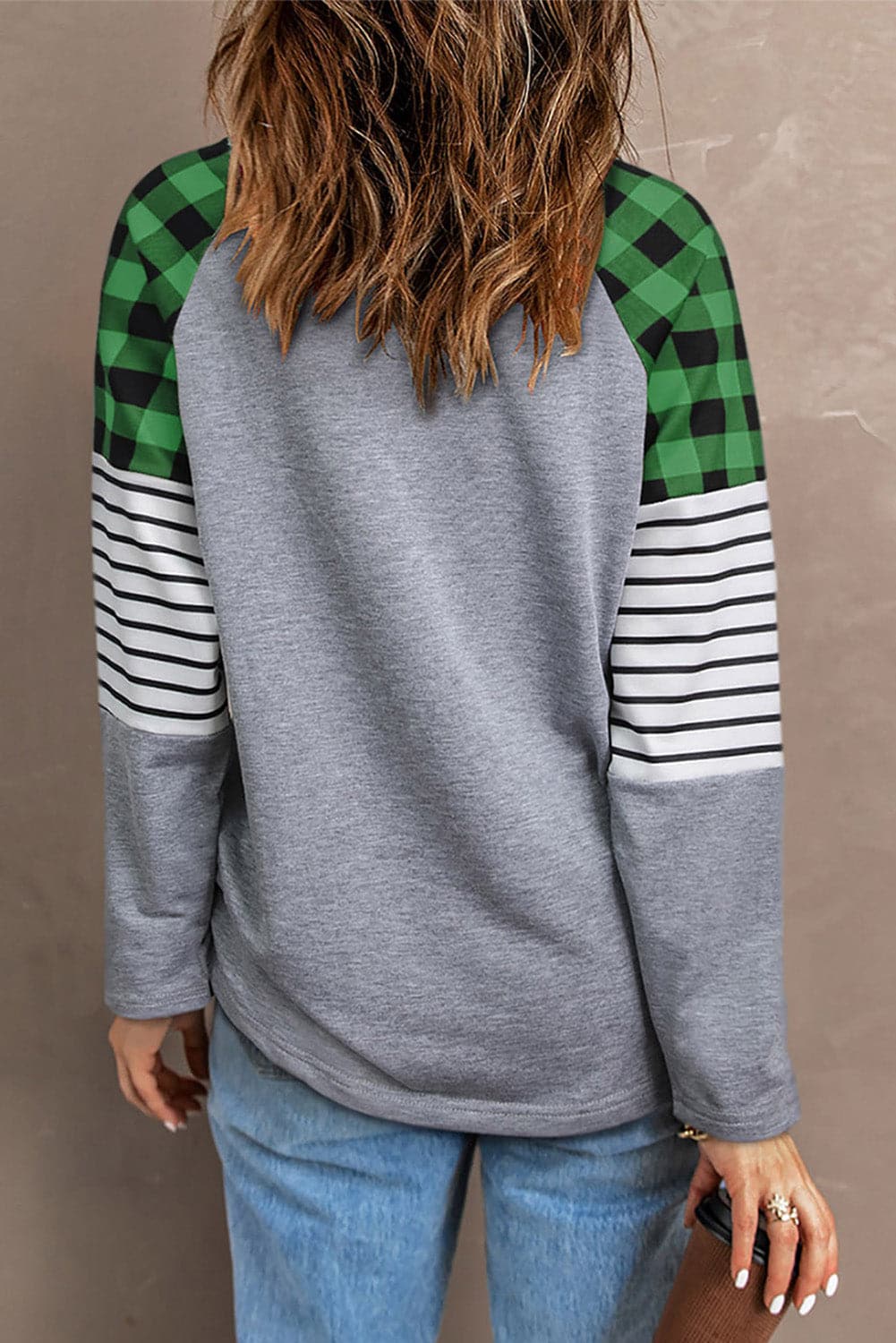 Lucky Clover Raglan Sleeve Sweatshirt.