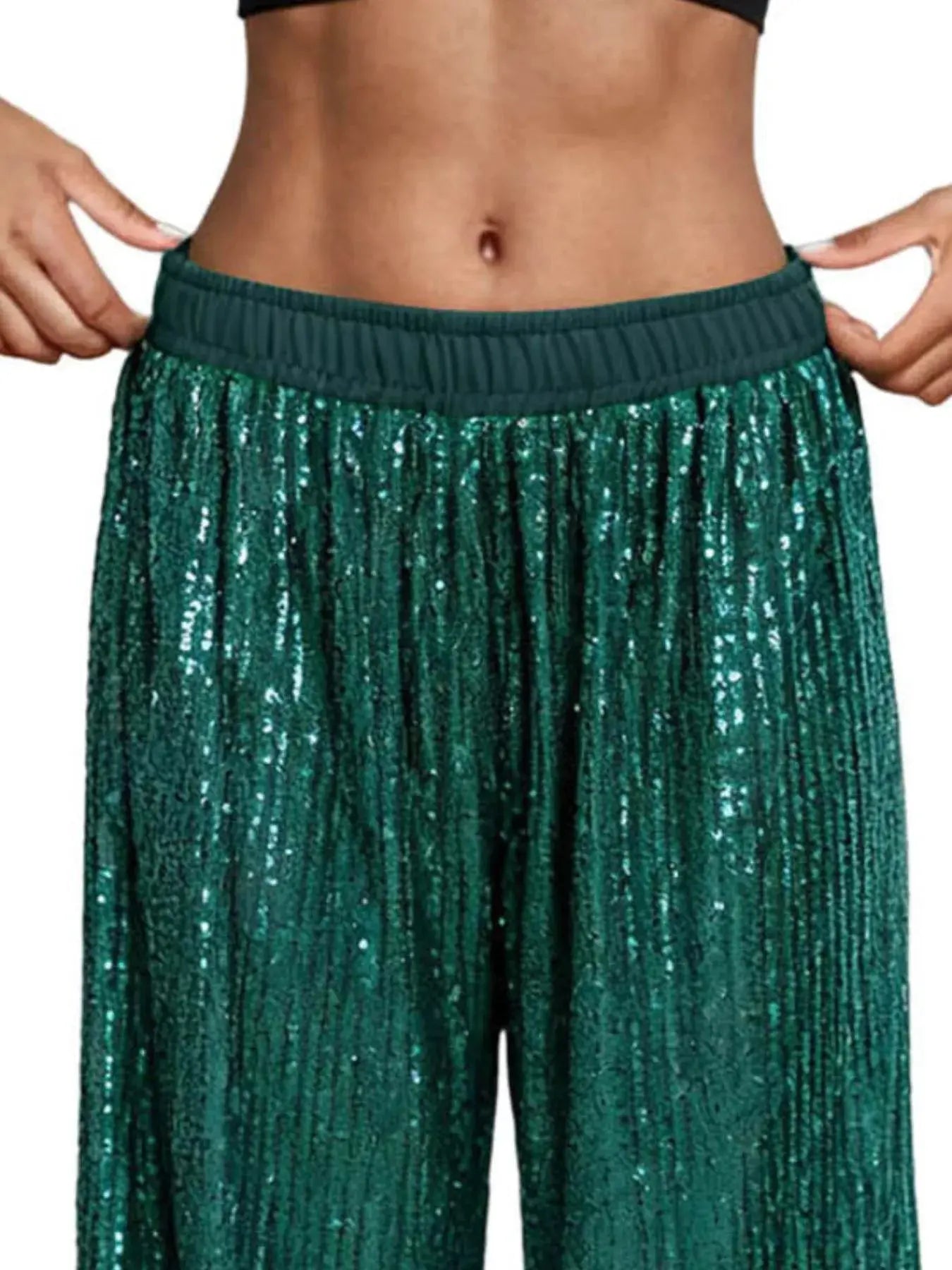 Sequin Wide-Leg Pants Simply Love